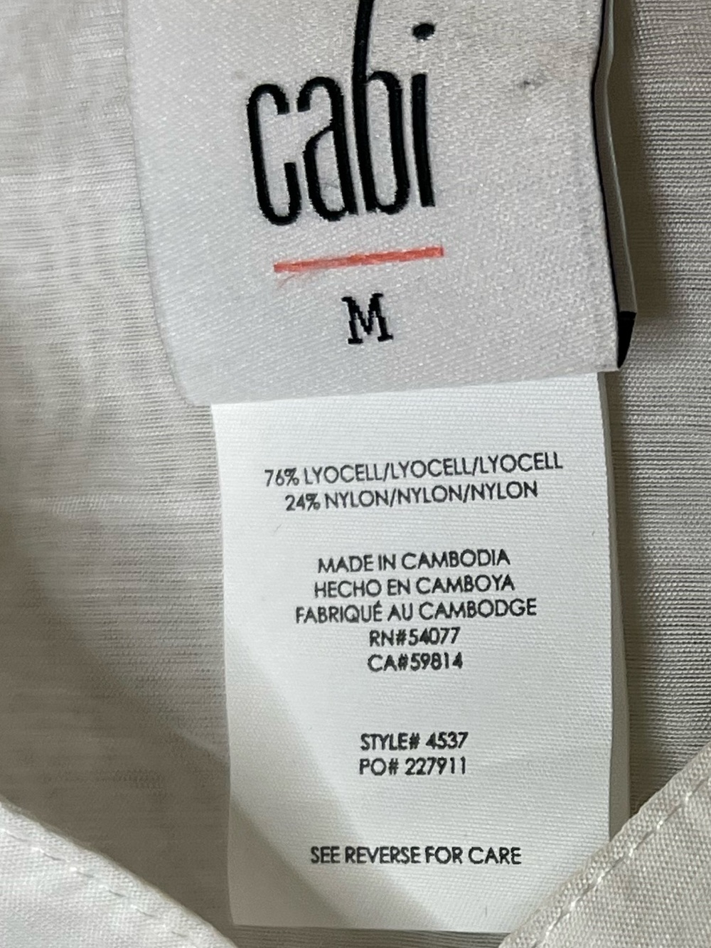 Cabi White Sheer Ruffle Front Blouse Sz M - Picture 3 of 3
